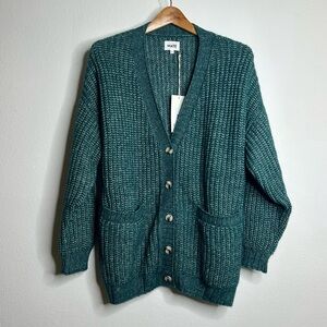 NWT MATE The Label Luxe Alpaca Oversized Cardigan Sweater Spruce Size Small